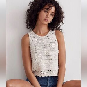 Madewell Kellen Crocheted Sweater Tank Ivory Size XXS
NWT